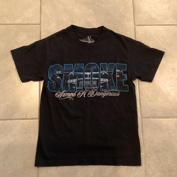 Pop Smoke x Vlone Armed Dangerous T-Shirt Black Rare - Picture 1 of 3